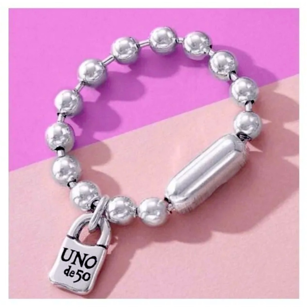 UNO de 50 Bracelet - SNOWFLAKE - Silver Plated - Size M